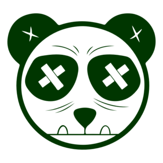 Tough Panda Decal (Dark Green)